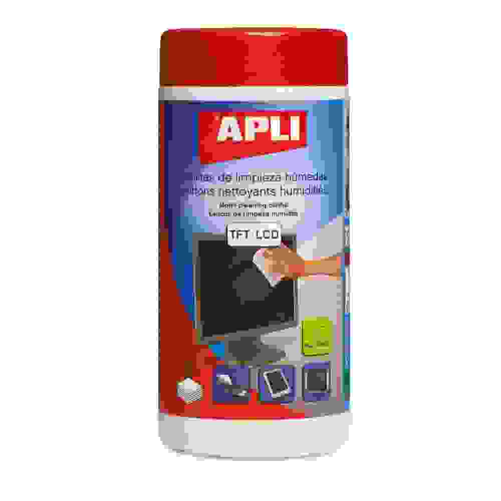 100 Toallitas de Limpieza para Pantallas  TFT/LCD Apli 11302