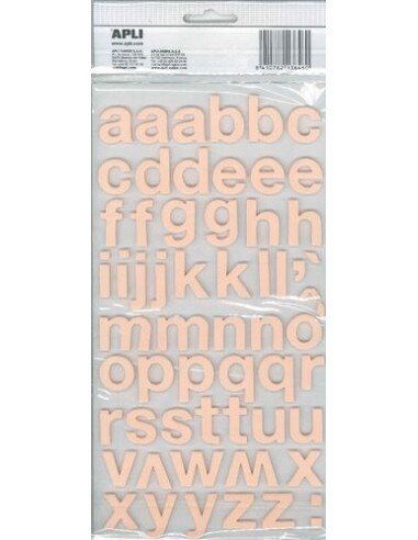Letras y Números Adhesivos Goma Eva Color Salmon Apli 13655