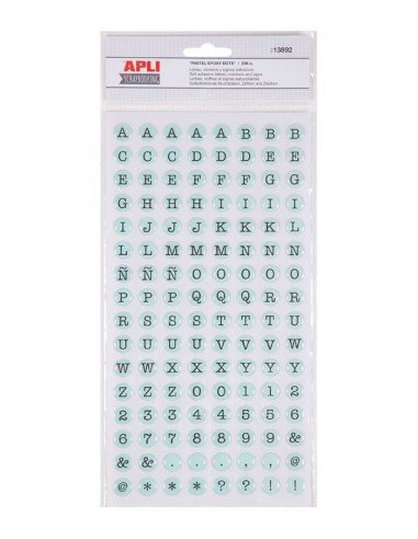 Letras Números y Signos Epoxi Verde/Gris Apli 13892