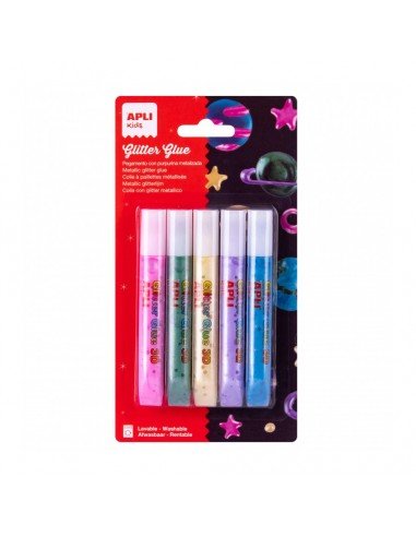 Pegamento Glitter Glue Metalizado 5 Uds Apli 18973