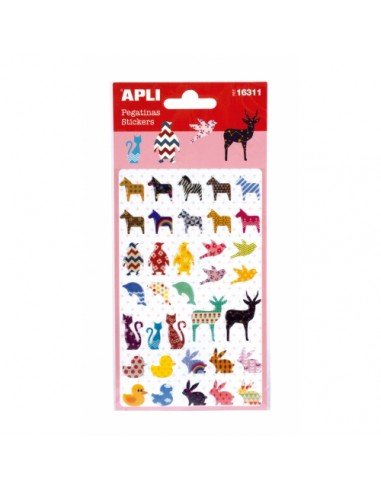 Bolsa Pegatinas Temática Animales 1H Apli 16311