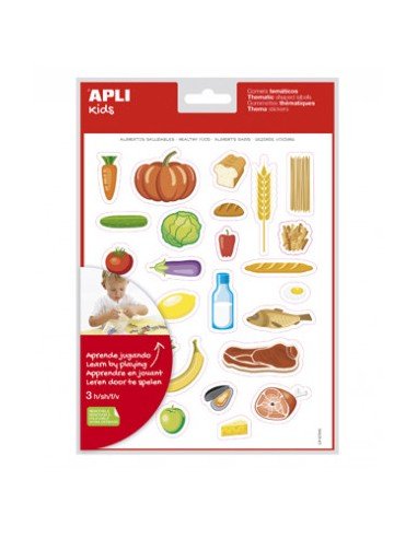 Gomets Pegatinas de Comida Saludable 3 Hojas Apli 19227