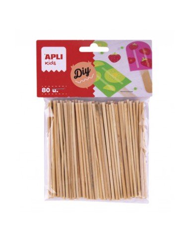 Palos Redondos Color Natural 80 Uds 100 x Ø 5 mm Apli 18970