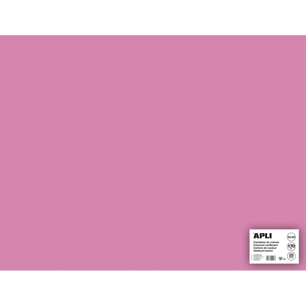 25 Hojas Cartulina Color Rosa 50x65cm Apli 14261 COMPRAETIQUETAS