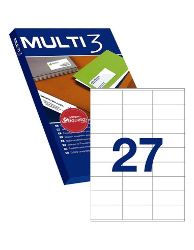 Multi3 4722 Etiquetas de 70x30 mm Blancas Cantos Rectos