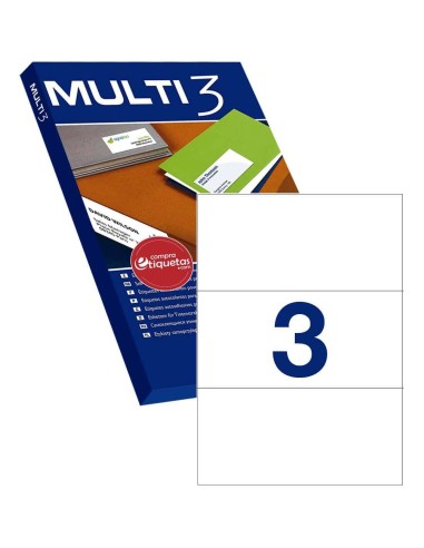 Multi3 12549 Etiquetas Blancas Cantos Rectos 210x99 mm 100 H