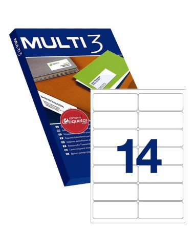 Multi3 4728 Etiquetas Cantos Romos Blancas 99.1x38.1 mm 100 H