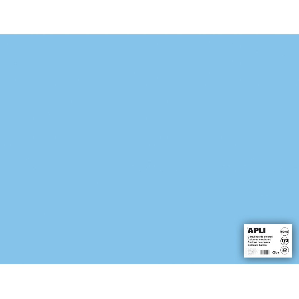 25 Hojas Cartulina Color Azul Claro 50 x 65cm Apli 14262 COMPRAETIQUETAS