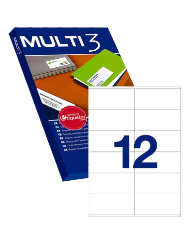 Etiquetas Blancas Cantos Rectos 105x48 mm 100 H Multi3 04711
