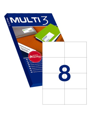 Multi3 4712 Etiquetas de 105x74 mm Blancas Cantos Rectos 100 H