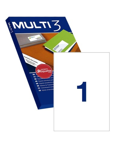 Etiquetas Multi3 10504 Blancas Cantos Romos 199.6x289.1 mm 100 H