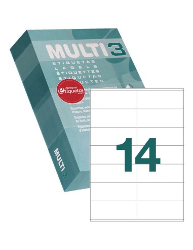 Etiquetas Blancas Cantos Rectos 105x40 mm 500 H Multi3 10525