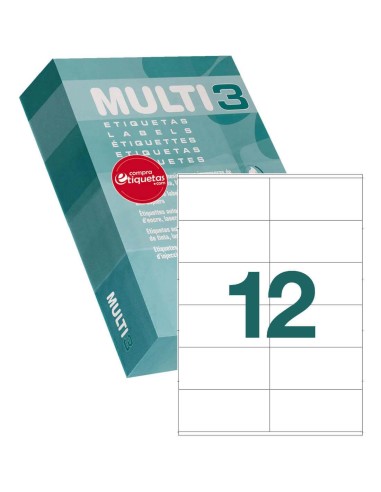 Etiquetas Blancas Cantos Rectos 105x48 mm 500 H Multi3 10528