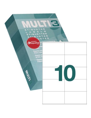 Etiquetas Blancas Cantos Rectos 105x57 mm 500 H Multi3 10529