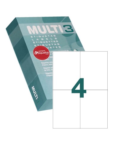 Multi3 10531 Etiquetas Blancas Cantos Rectos 105x148mm 500H