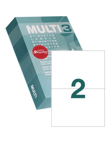 500 Hojas Etiquetas Multi3 Blancas 210x148mm 500 H Multi3 10532