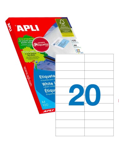 Etiquetas Hacienda Imprimibles de 105x28,75 mm 100H Apli 12330