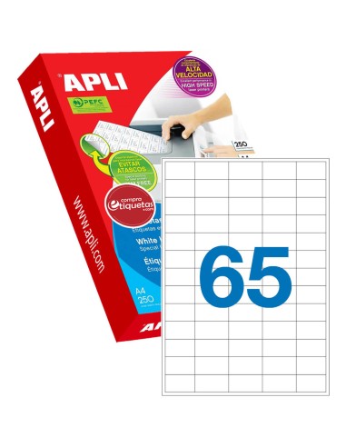 Etiquetas Adhesivas Para Láser 38x21,2 mm 250H Apli 02515
