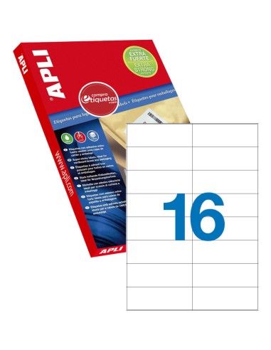 Etiquetas Blancas Adhesivo Extrafuerte 105x37 100 H Apli 11783