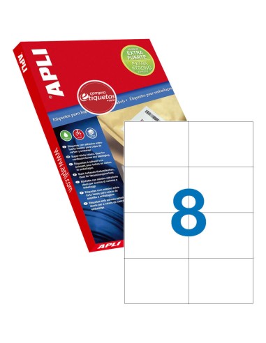 Etiquetas Blancas Adhesivo Extrafuerte 105x74 mm 100H Apli 11784