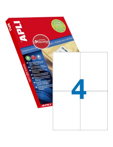 Etiquetas Blancas Adhesivo Extrafuerte 105x148 mm 100H Apli 11785