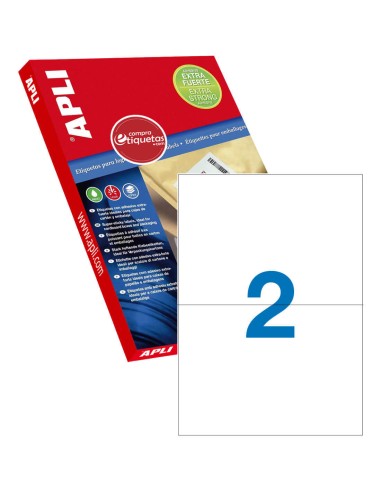 Etiquetas Blancas Adhesivo Extrafuerte 210x148 mm 100H Apli 11786