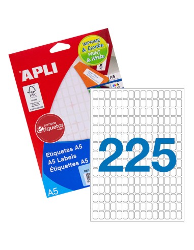 Etiquetas A5 Cantos Romos 8x12 mm 15 H Apli 01857