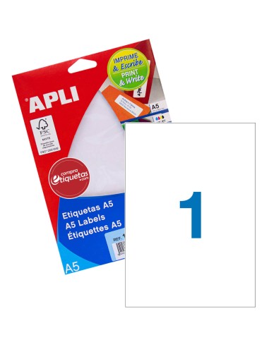 Etiquetas Blancas Cantos Rectos 210x148 mm 15H Apli 11182