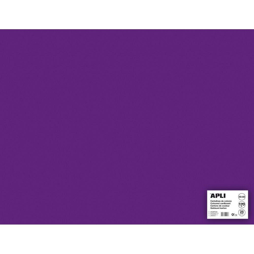 25 Hojas Cartulina Color Violeta 50x65cm Apli 14270 Compraetiquetas