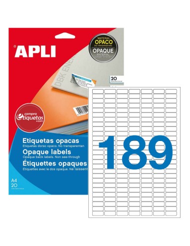 Etiquetas Blancas Opacas 25,4x10 mm 20H Apli 11706