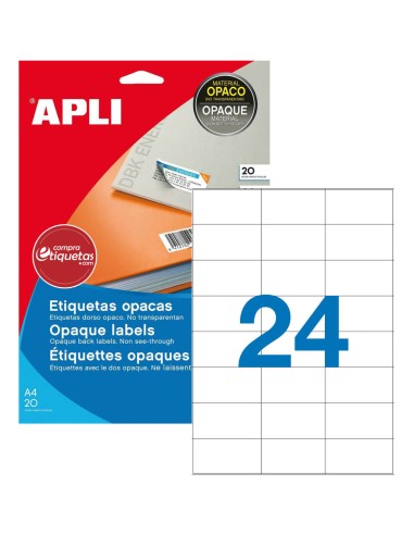 Etiquetas Blancas Opacas Adhesivas 70x37 mm 20H Apli 11708