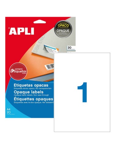 Etiquetas Blancas Acabado Opaco 210x297 mm 20H Apli 11709