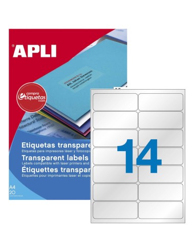 Etiquetas Poliéster Translúcidas Mate 99,1x38,1 mm 20H Apli 10969