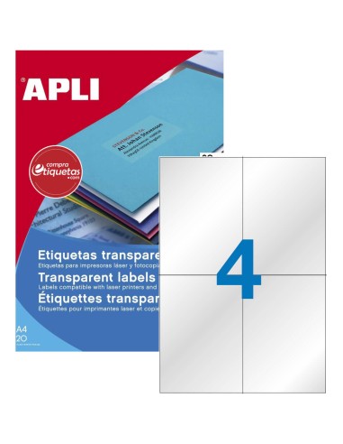 Etiquetas Poliéster Translúcidas Mate 105x148 mm 20H Apli 12963