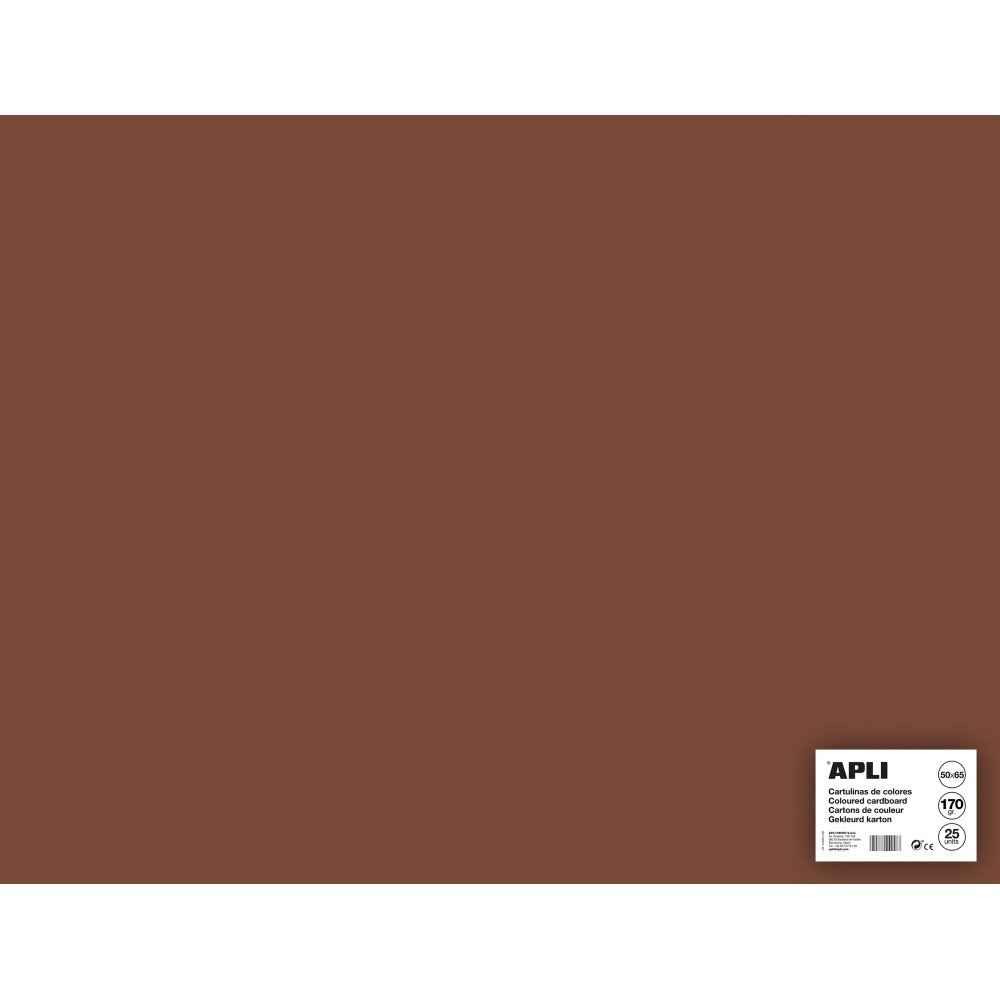 25 Hojas Cartulina Color Marrón 50x65cm Apli 14271 COMPRAETIQUETAS