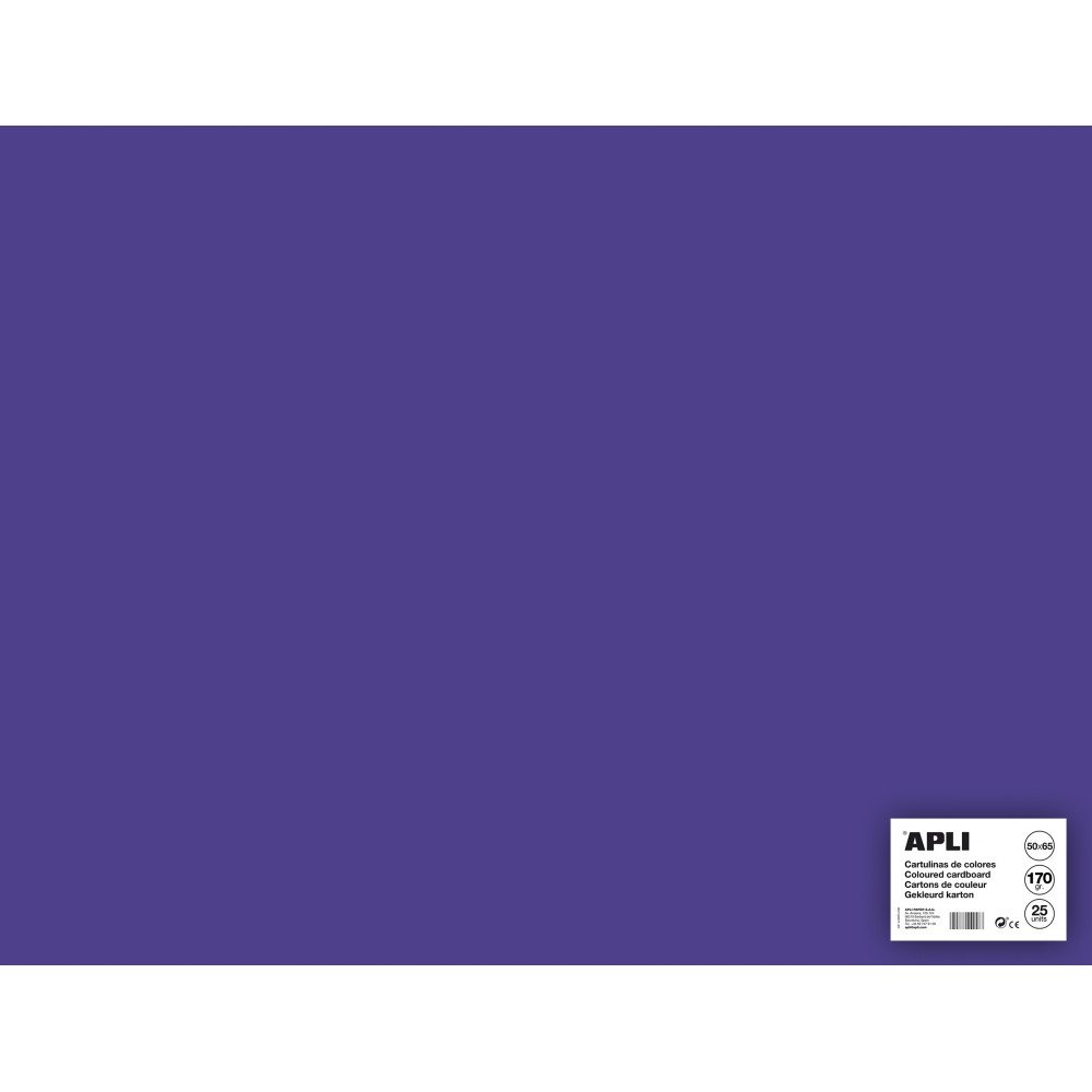 25 Hojas Cartulina Color Morado 50x65cm Apli 14273 COMPRAETIQUETAS