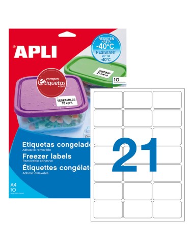 Etiquetas Blancas Especial Congelador 63,5x38,1 mm 10H Apli 12328