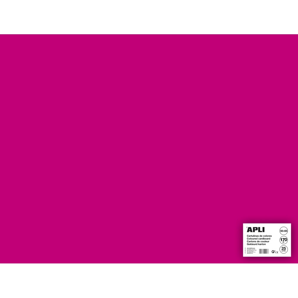 25 Hojas Cartulina Color Fucsia 50x65cm Apli 14274 COMPRAETIQUETAS