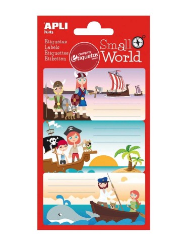 Etiquetas Escolares Mundo Vikingo 83x43 mm Apli 12951