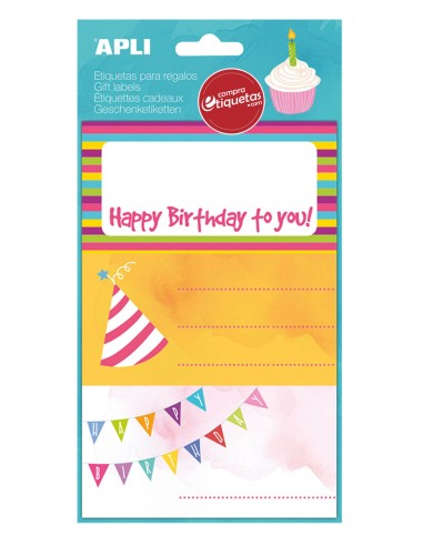 Etiquetas Para Regalos Cumpleaños 76x39 mm Apli 14395