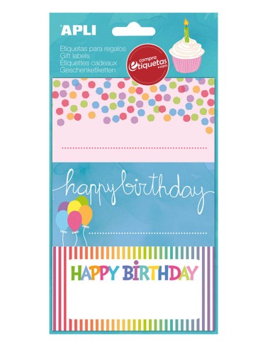 Etiquetas Para Regalos Cumpleaños 76x39 mm Apli 14396