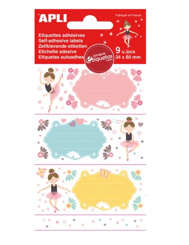 Etiquetas Escolares Modelo Bailarinas 81x36 mm  Apli 18437