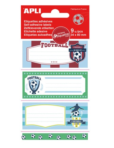 Etiquetas Escolares Modelo Fútbol 81x36 mm Apli 18441