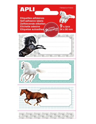 Etiquetas Escolares Modelo Caballos 81x36 mm Apli 18443
