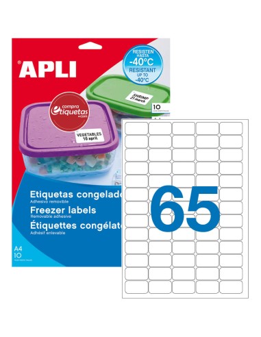 Etiquetas Blancas Especial Congelador 38x21,2 mm 10H Apli 15073