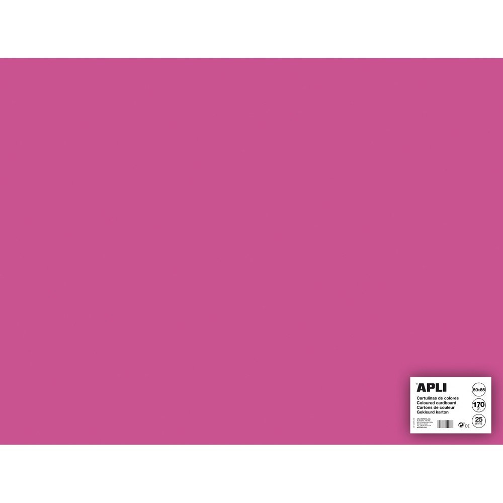 25 Hojas Cartulina Rosa Fluor 50x65cm Apli 14277 COMPRAETIQUETAS