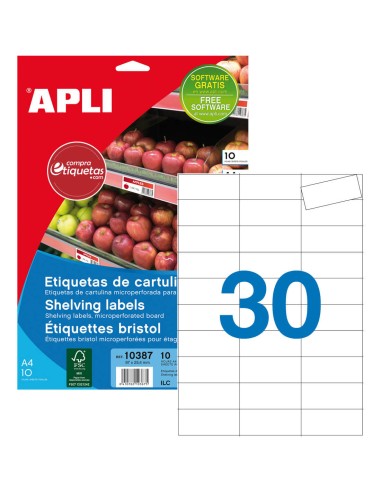 Etiquetas Blancas Para Estanterías 67x25.4 mm 10H Apli 10387