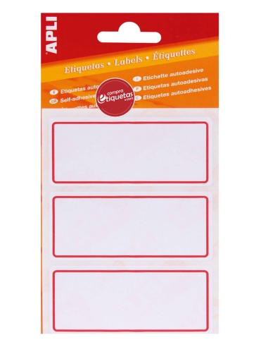 Etiquetas Escolares Orla Roja 34x78 mm 6H Apli 00934