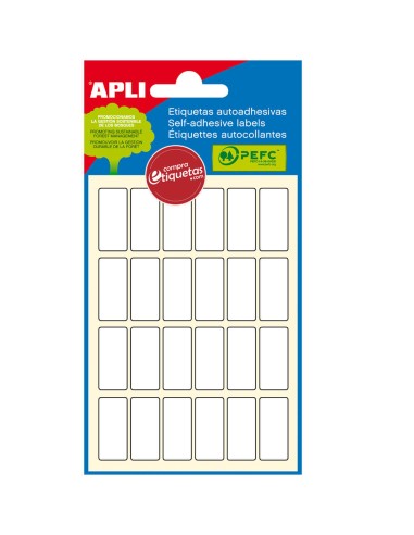 Etiquetas Blancas Cantos Romos 12x30 mm Apli 02671