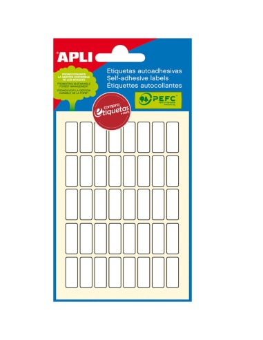 Etiquetas Blancas Cantos Romos 8x20 mm 6H Apli 02668